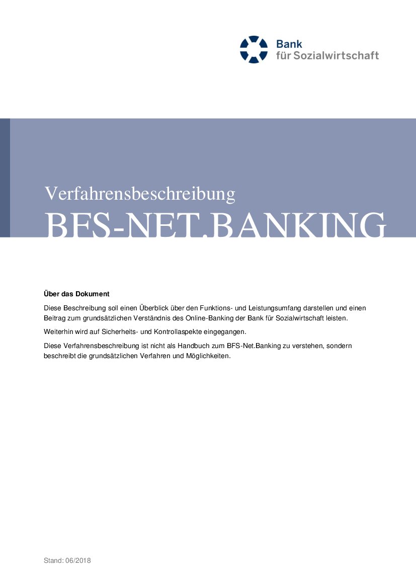 Verfahrensbeschreibung BFS-Net.Banking