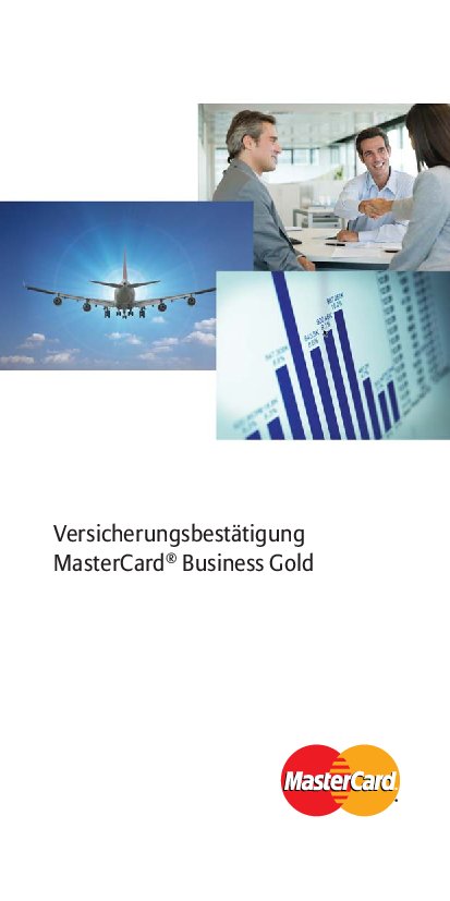 Versicherungsbedingungen MasterCard BusinessGold, gültig bis 30.06.2023