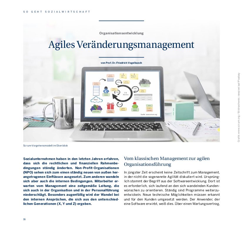Prof. Dr. Friedrich Vogelbusch: Agiles Veränderungsmanagement (Sozialus 4/19)