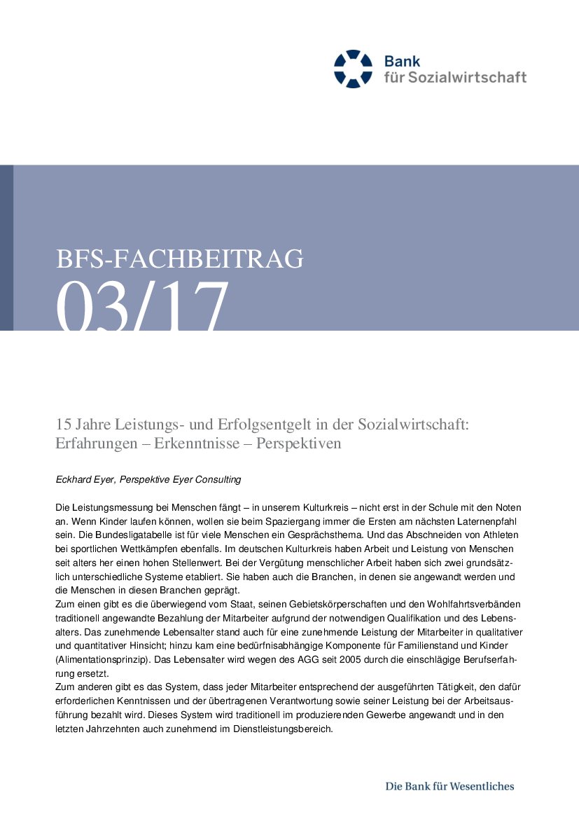 Eckhard Eyer: 15 Jahre Leistungs- und Erfolgsentgelt in der Sozialwirtschaft (BFS-Info 3/17)